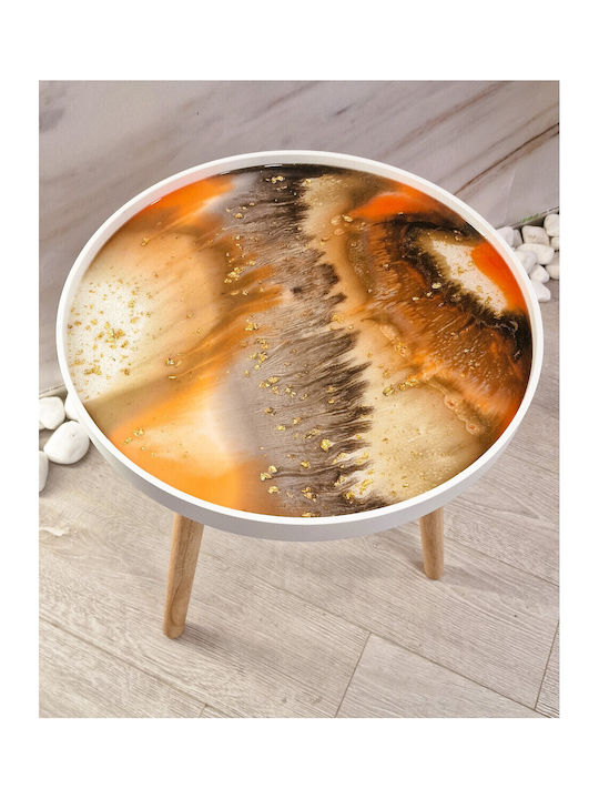 Rundes Beistelltisch Holz Orange M40xP40cm