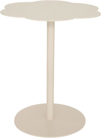 Masă Laterală Rotundă Ecru Metalică M50.5xL43cm Fiora