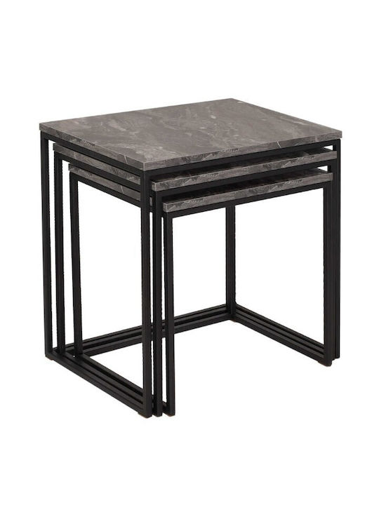 Square Zigon Set Wooden Marble 55x40x57 cm