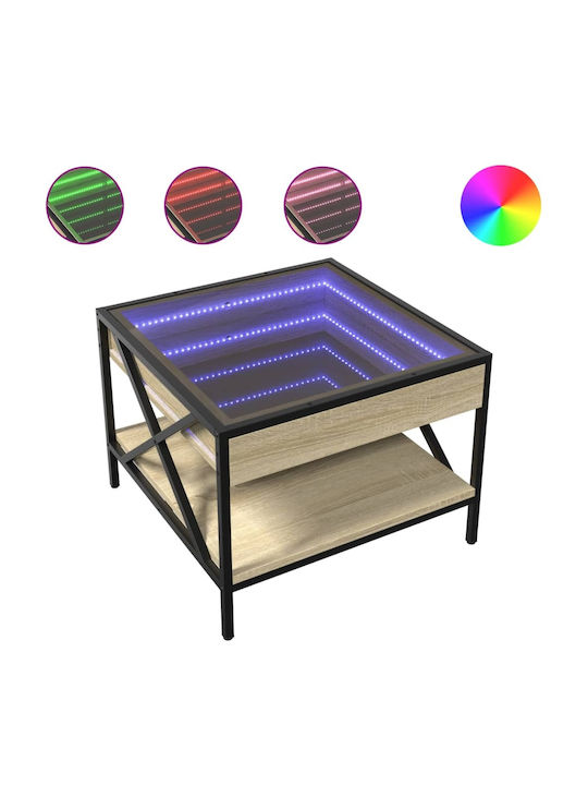 Square Glass Coffee Table Brown M50xL50xH38cm