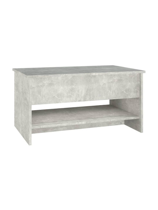 Rectangular Central Wooden Coffee Table with Lifting Mechanism Gray M80xW50xH40cm