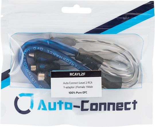 Twisted Rca Cable Y-split 0.3m Ofc 2 Female 1 Male Dual Symmetrical Conductors Auto-connect 720rcayl2f Ζευγος