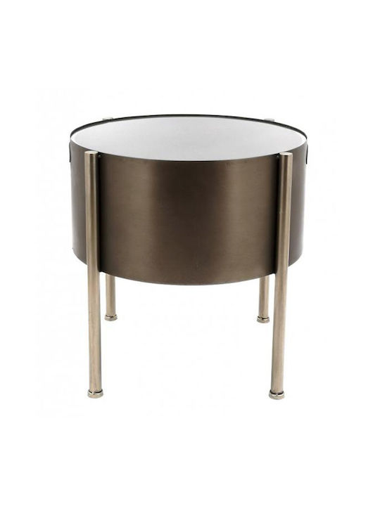 Masă Laterală Rotundă Metalică Bronz M50xL50xÎ51cm