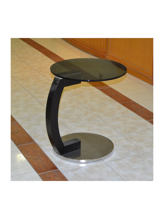 Round Metal Side Table Black 50x50x56cm