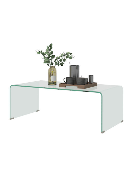 HomCom Funktionales Design Zentral Kaffeetisch Glas Transparent M100xP50xH35cm