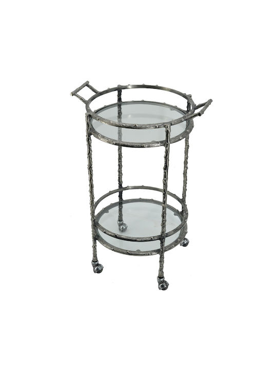 Rundes Beistelltisch Cart Metall Silber M41xL51xH76cm