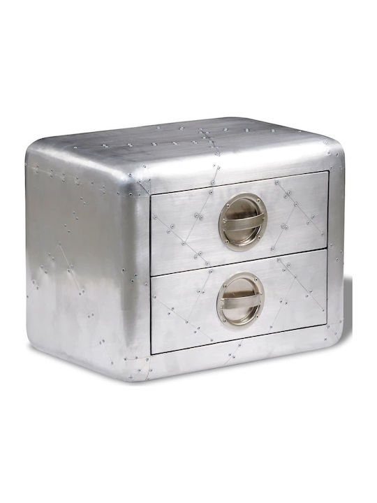 Rectangular Aluminum Side Table with Drawers Aircraft Airman M50xL35xH40cm
