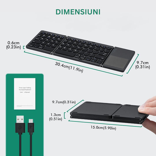 DB-0022 Tastatură Wireless Bluetooth cu Touchpad Engleză SUA