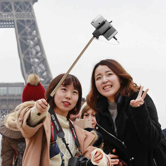 1 M Rotating Extendable Iphone Selfie Stick Silver