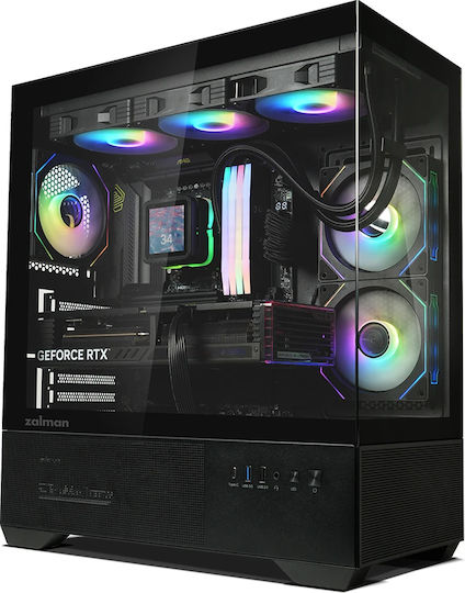 Zalman Chronix V2 Gaming Midi Tower Κουτί Υπολογιστή με Πλαϊνό Παράθυρο και ARGB Φωτισμό Μαύρο