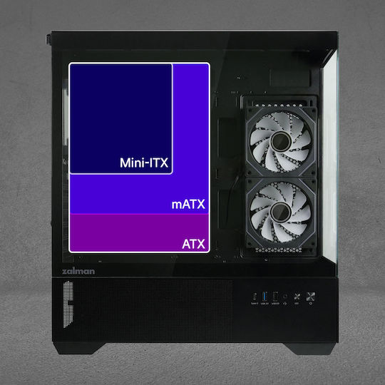 Zalman Chronix V2 Gaming Midi Tower Κουτί Υπολογιστή με Πλαϊνό Παράθυρο και ARGB Φωτισμό Μαύρο