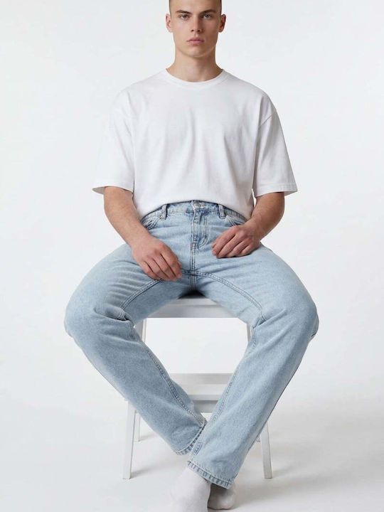 Ανδρικό Παντελόνι Τζιν Regular Straight Fit Μπλε-ανοιχτο