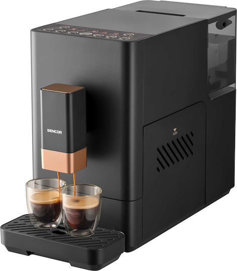 Sencor Automatic Espresso Machine 1350W 20bar Pressure for Cappuccino with Grinder Black SES 6100BK