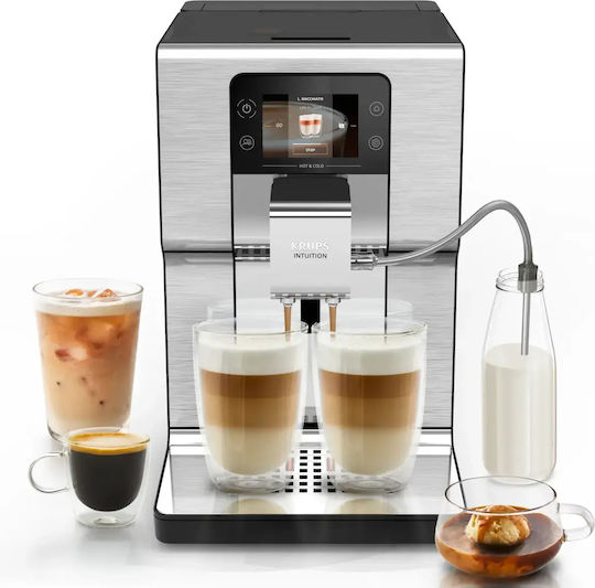 Krups Experience Automat Espressoare 1550W Presiune 15bar pentru Cappuccino cu Râșniță Gri 1386990