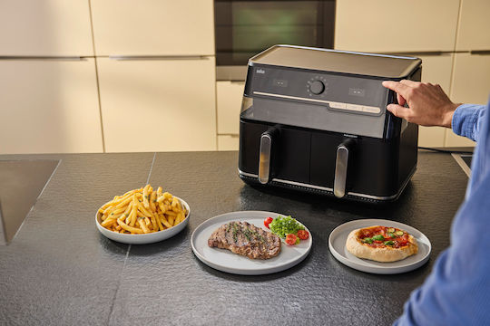 Braun Air Fryer με Διπλό Αποσπώμενο Κάδο 10lt Μαύρο TD5073