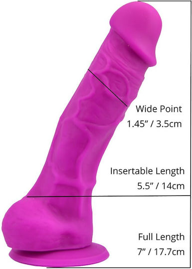17.0cm Liquid Silicone Realistic Dildo Purple Loving Joy