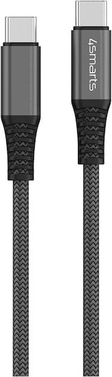 4Smarts Braided USB 2.0 Cable USB-C Male - USB-C 100W PD Black 1.5m