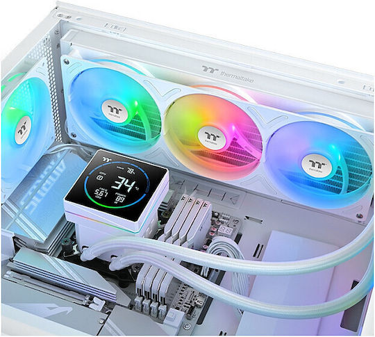 Thermaltake TH360-S v3 Υδρόψυξη AIO CPU με 3 Ανεμιστήρες 120mm και ARGB Φωτισμό Λευκή