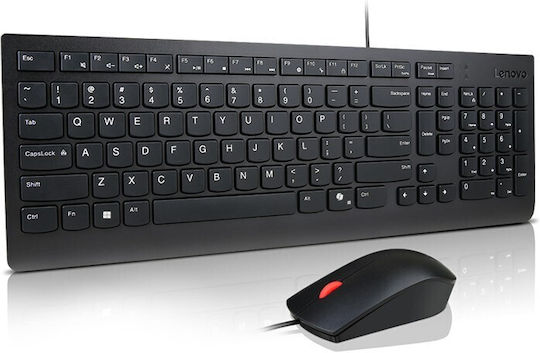 Lenovo Essential Комплект клавиатура и мишка Английски US Черен