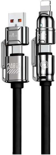 Hyperloq USB to Cable Μαύρο 2m