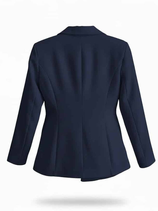 Pantaloni Dama Albastru Costum În Croială Slim