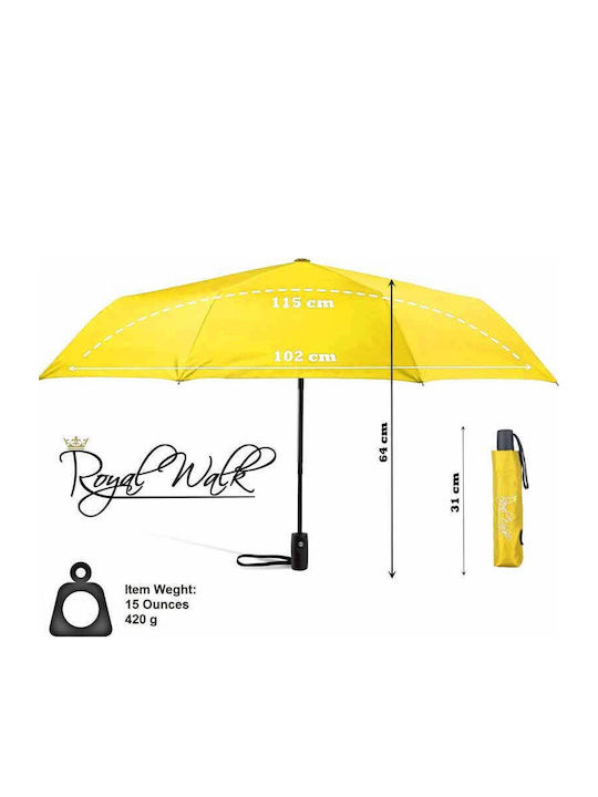 Royal Walk Windproof Automatic Umbrella Compact Yellow