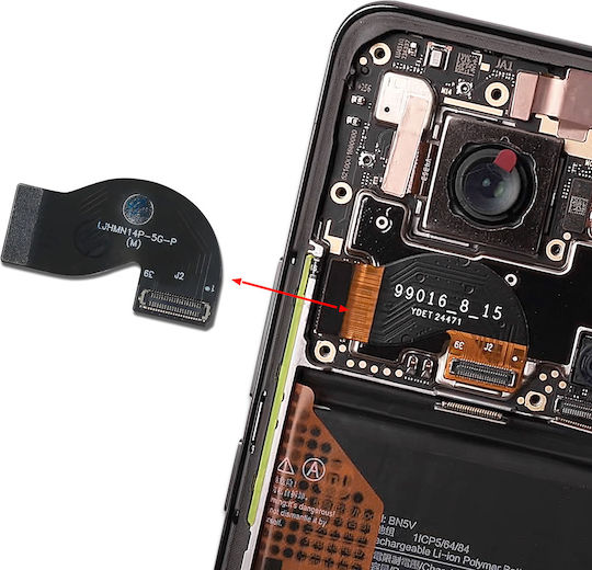 Clappio Bildschirm Verbindung Flexkabel Redmi Note 14 Pro 5G Schwarz Gold