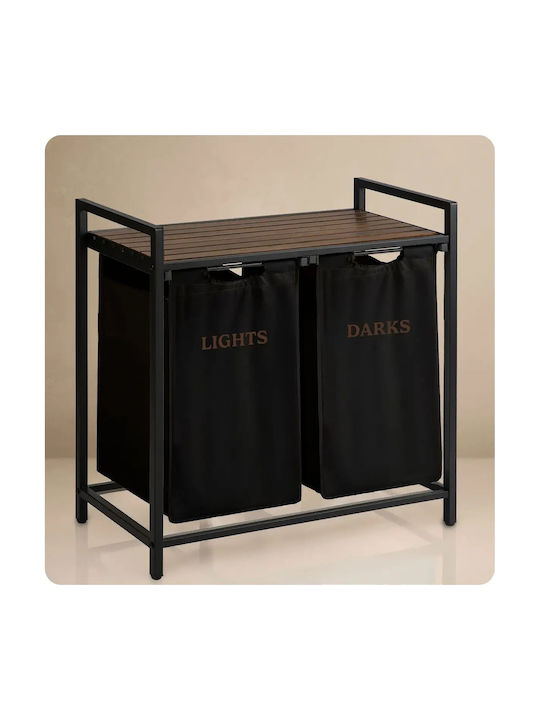 Smartic Coș De Rufe Din Lemn 80lt 74x33x33cm Negru