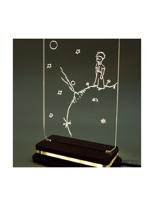 World of Wood Led Kids Decorative Lamp Little Prince White 22x10cm