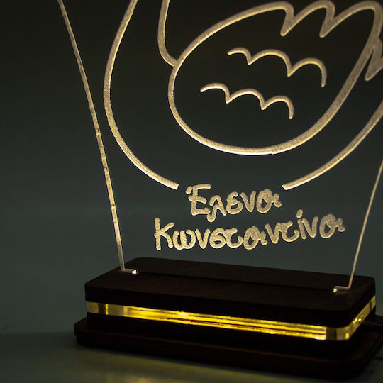 World of Wood LED Детска Декоративна Лампа Кралски Лебед Бял 20x16cm