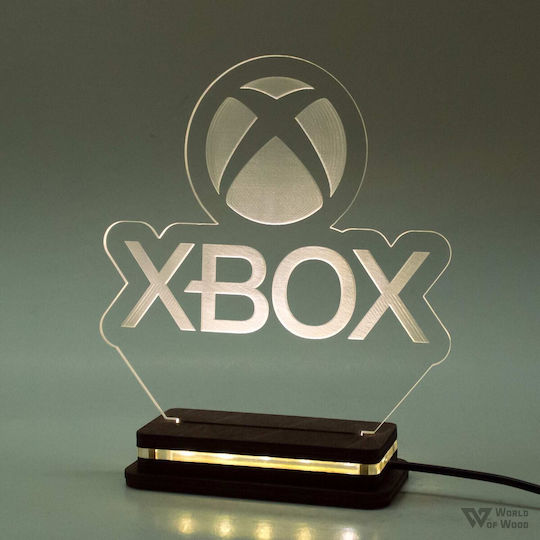 World of Wood Led Kids Decorative Lamp Xbox Logo White 19x17cm
