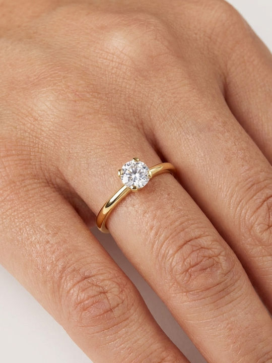 Einzelne Steine Ringe aus Gold 9K mit Zirkon