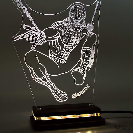 World of Wood LED Детска Декоративна Лампа Бяла 19x14cm