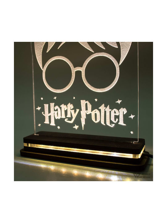 World of Wood Led Kids Decorative Lamp Harry Potter White 22x15cm