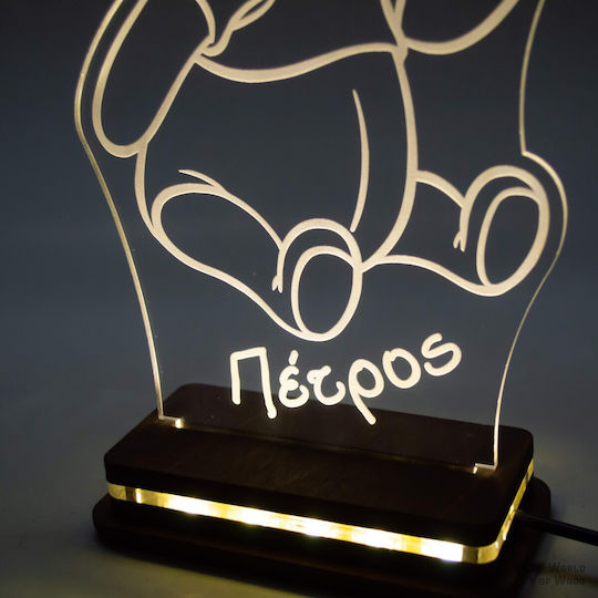 World of Wood LED Детска Декоративна Лампа Winnie The Pooh Бяло 20x12cm