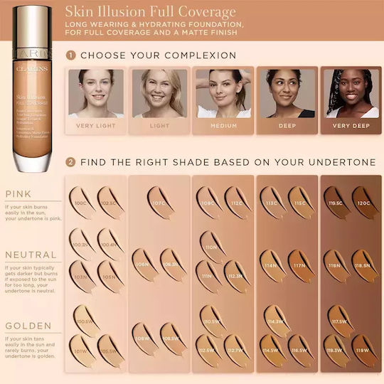 Clarins Skin Illusion Лилаво/бяло 30мл