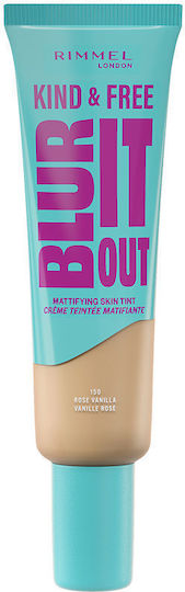 Rimmel Kind & Free Blur It Out Mattifying Skin Tint Make Up 150 Rose Vanilla 30ml