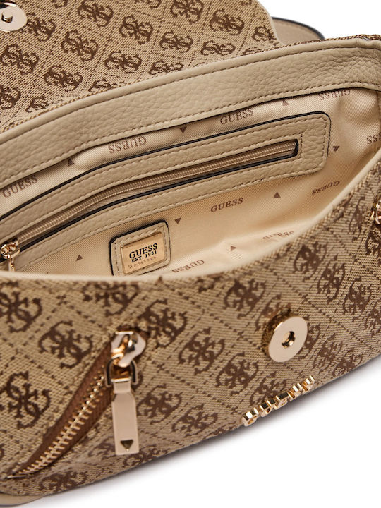 Damentasche mit Klappe in Beige