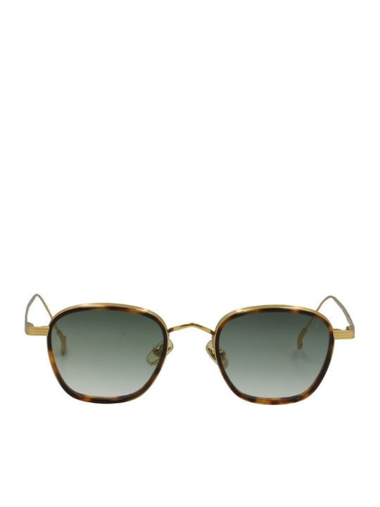Eyepetizer Unisex Sunglasses with Brown Tartaruga Frame and Green Gradient Lens