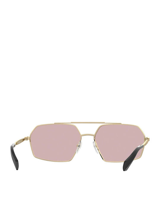 Unisex Sonnenbrillen mit Rosa Metallischem Rahmen und Rosa Gläsern