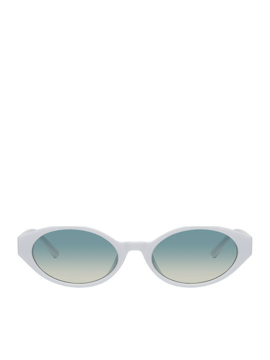 Premium Unisex Sunglasses with White Metallic Frame and Turquoise Lenses SZ8804-C3