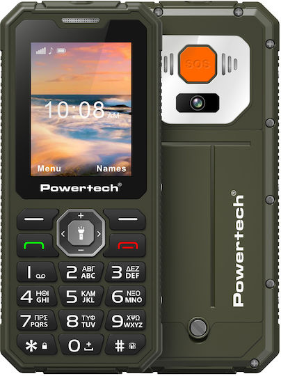 Powertech Sentry Armor Dual SIM Мобилен Телефон с Бутони Хаки