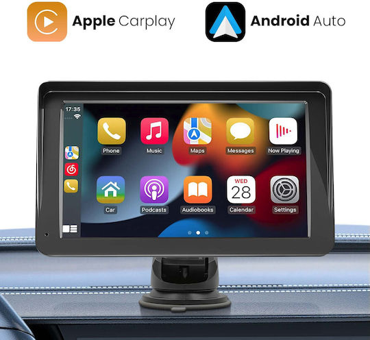 Avizar 7-инчов Безжичен Carplay Android Auto Автомобилен Екран с Вендуза Черен