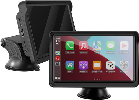 Avizar 7" Bluetooth Carplay Android Auto Screen Windshield Rear View Camera Black