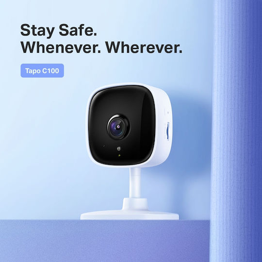 TP-LINK Tapo C100 v5 IP Surveillance Camera Wi-Fi Full HD 1080p with Two-Way Communication and Lens 3.3mm