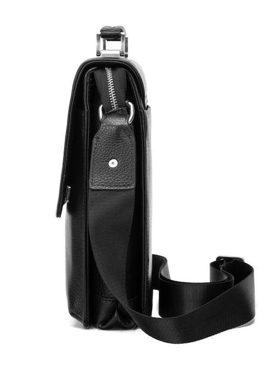 Leder Herren Tasche Schulter / Crossbody Schwarz