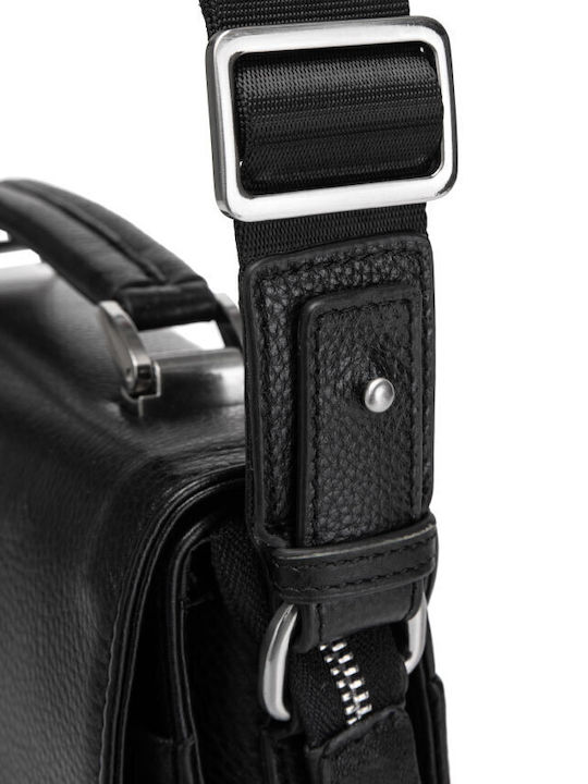Leder Herren Tasche Schulter / Crossbody Schwarz