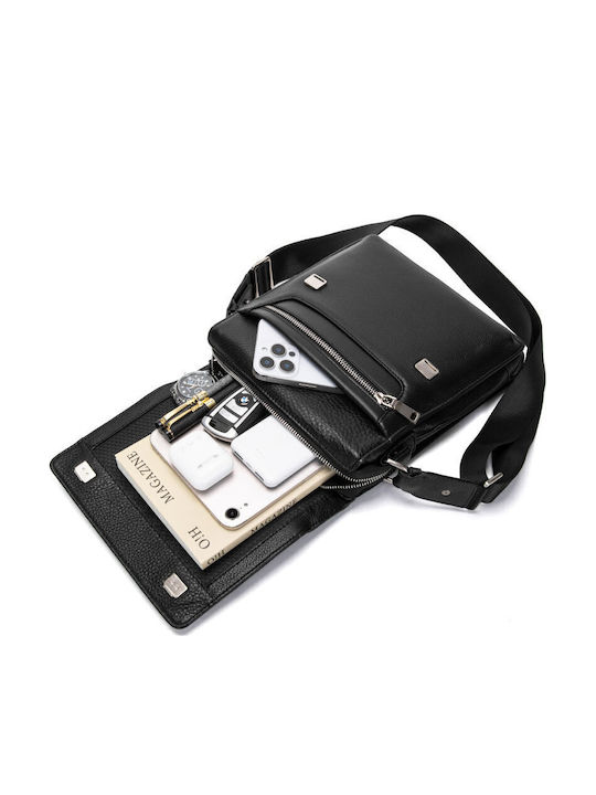 Leder Herren Tasche Schulter / Crossbody Schwarz