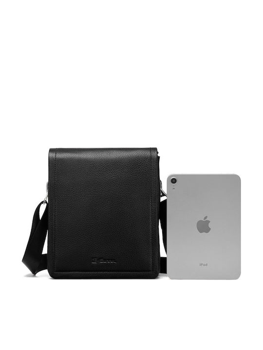 Leder Herren Tasche Schulter / Crossbody Schwarz
