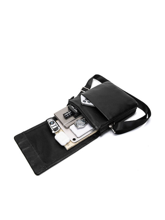 Leder Herren Tasche Schulter / Crossbody Schwarz